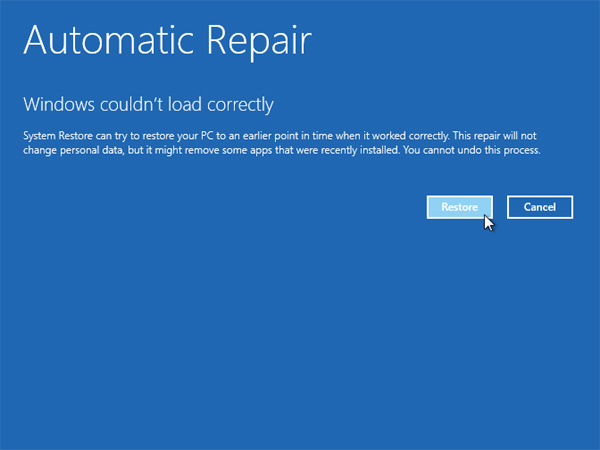 Windows Repair Interface