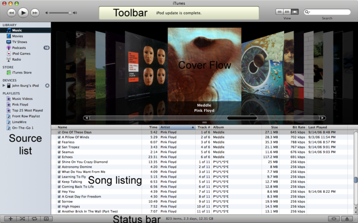 iTunes Interface